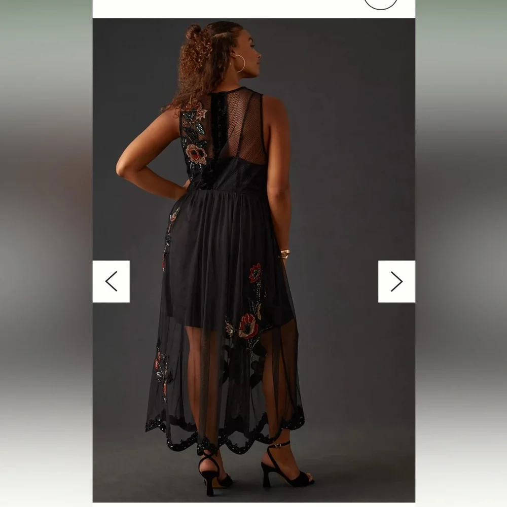 Anthropologie Not So Serious by Pallavi Mohan Midnight Garden Maxi Dress - Picture 9 of 14